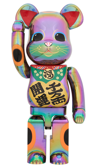 BE@RBRICK 招き猫 開運・千万両 黒透明メッキ 1000％