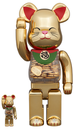 BE@RBRICK 招き猫 小判 開運 金メッキ 100％ & 400％