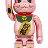 BE@RBRICK 招き猫 招福 桃金メッキ 1000％