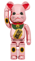 BE@RBRICK 招き猫 招福 桃金メッキ 1000％